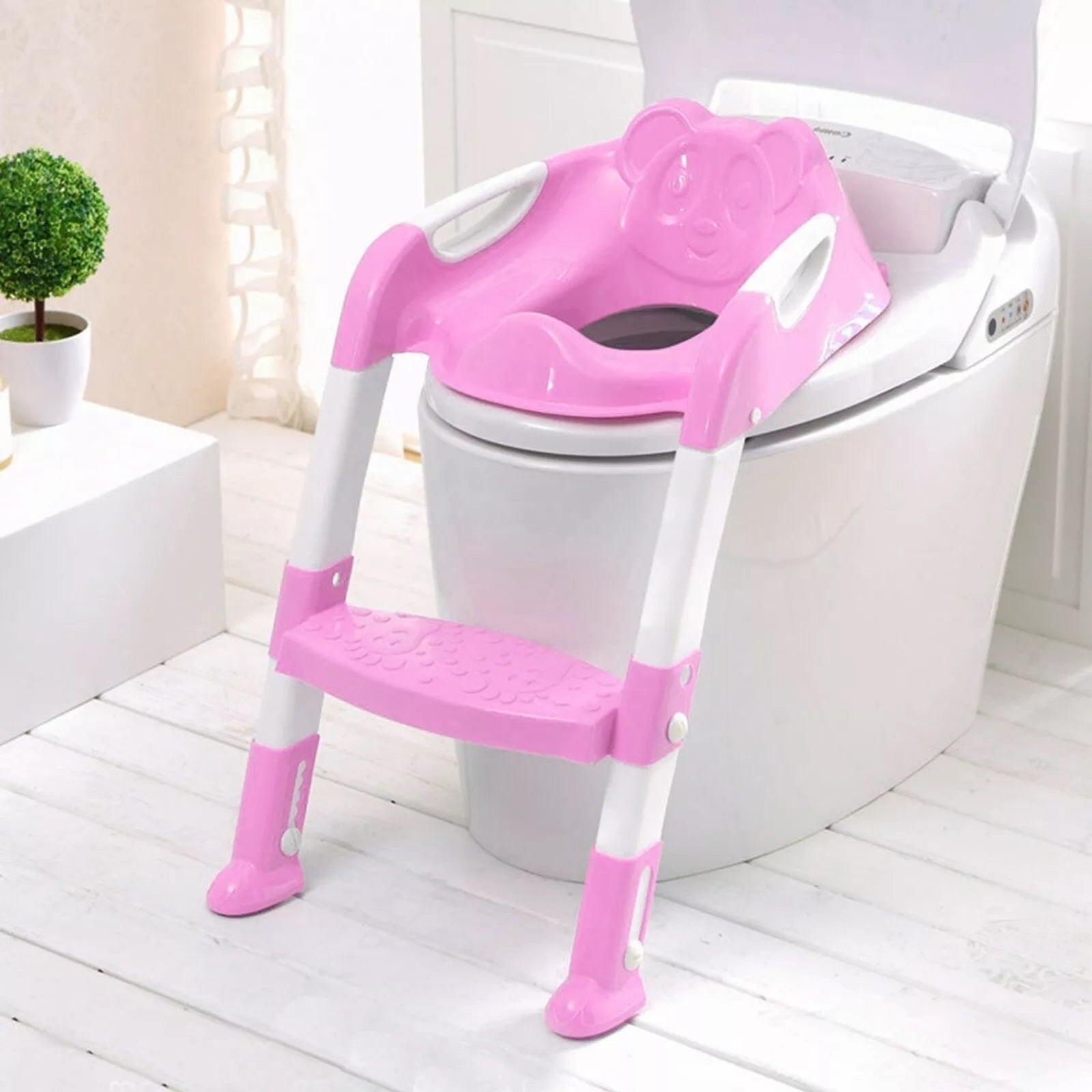 Potty Toilet Training Seat - Foldable Children Toilet Seat & Ladder Training Step Up Down Stool Home - Tophatter Daily Deals