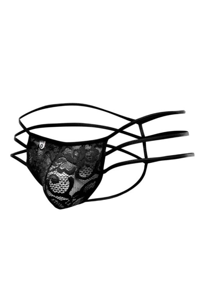 Male Basics - Lace String Thong - Black - MBL10 Lingerie - Tophatter Daily Deals