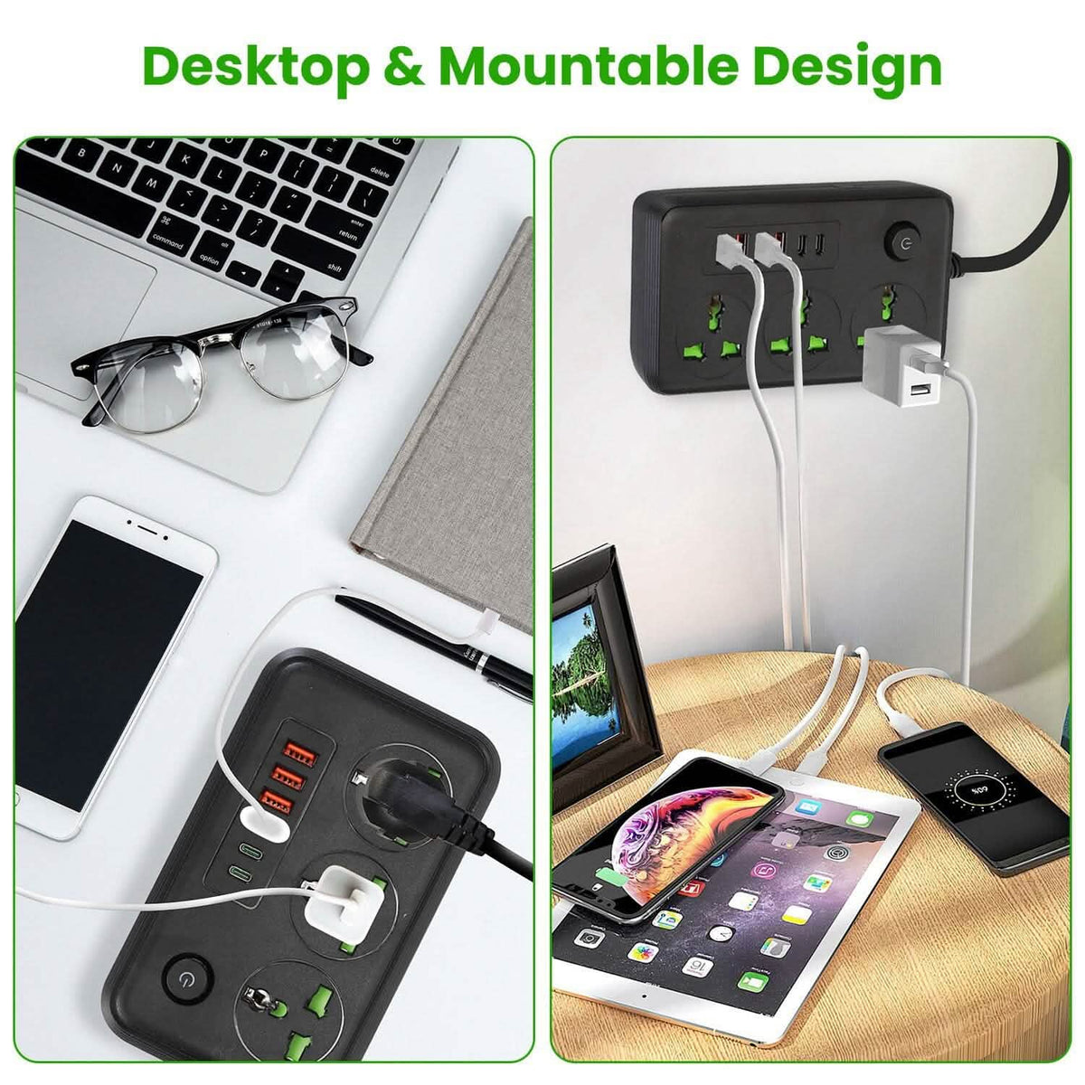 Power Strip with 5.9ft Extension Batteries & Power Accessories - Tophatter Daily Deals
