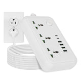 Power Strip with 5.9ft Extension White 6-Port Batteries & Power Accessories - Tophatter Daily Deals