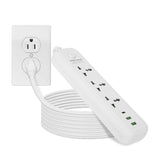 Power Strip with 5.9ft Extension White 9-Port Batteries & Power Accessories - Tophatter Daily Deals