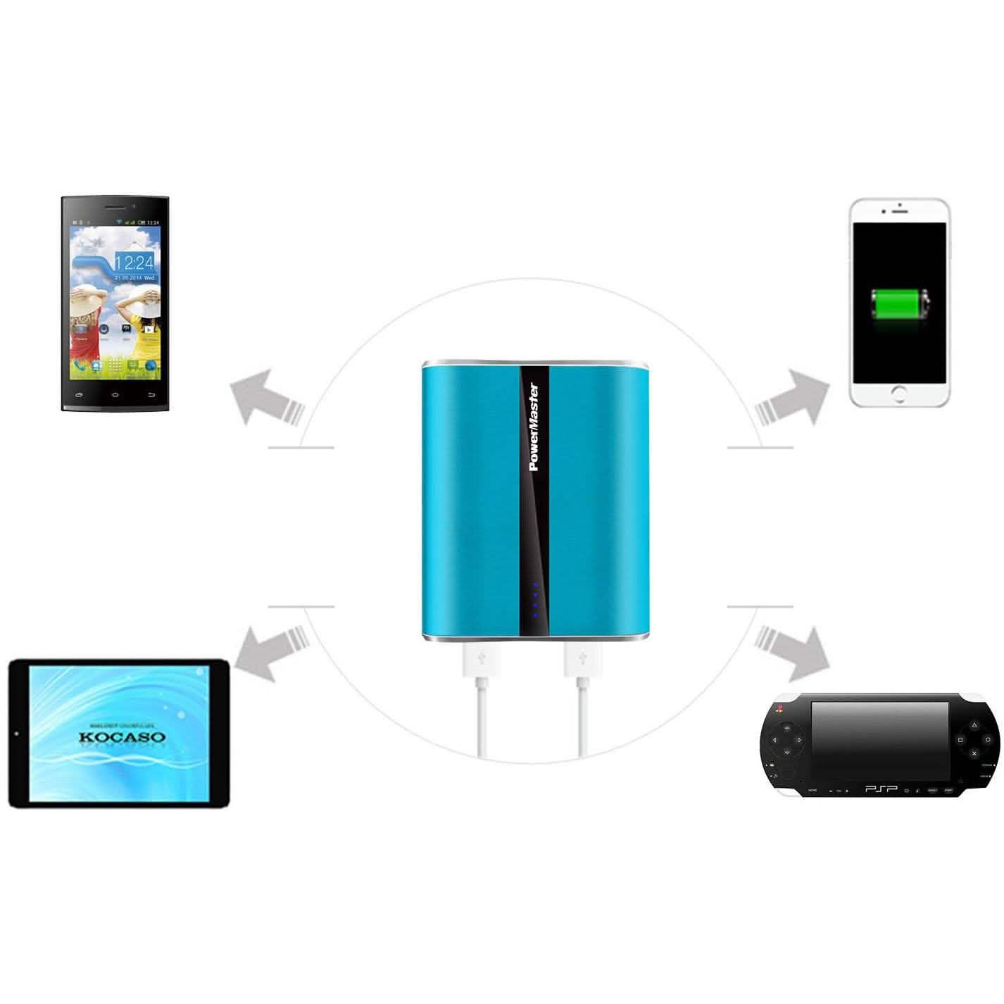 Powermaster 12000mAh Portable Charger with Dual USB Ports 3.1A Output Mobile Accessories - Tophatter Daily Deals