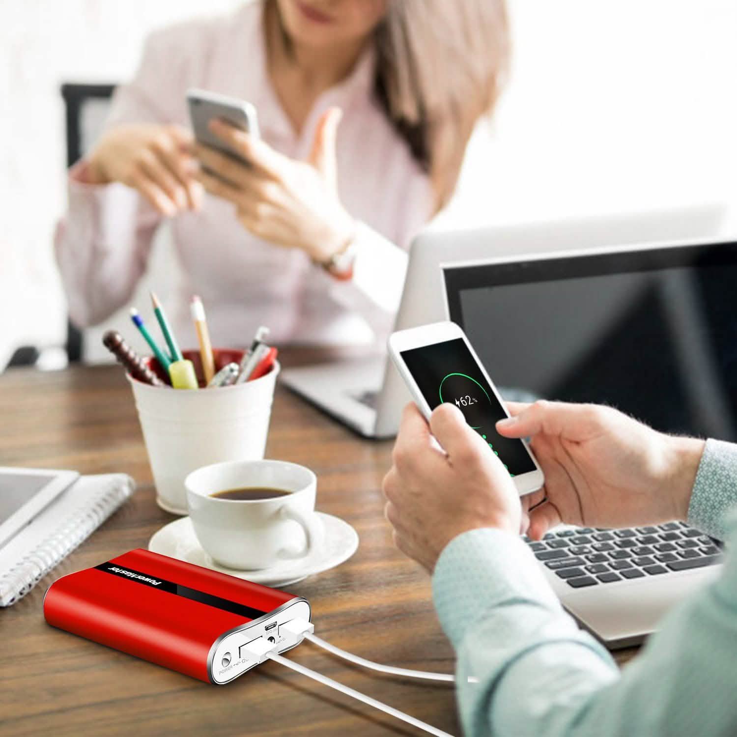 Powermaster 12000mAh Portable Charger with Dual USB Ports 3.1A Output Mobile Accessories - Tophatter Daily Deals