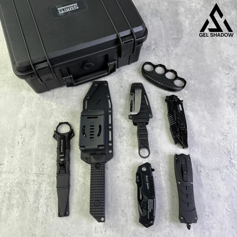 Premier Tactical Black Knifes Box Set 7pcs 7 pcs + Tactical Box Knife - Tophatter Daily Deals