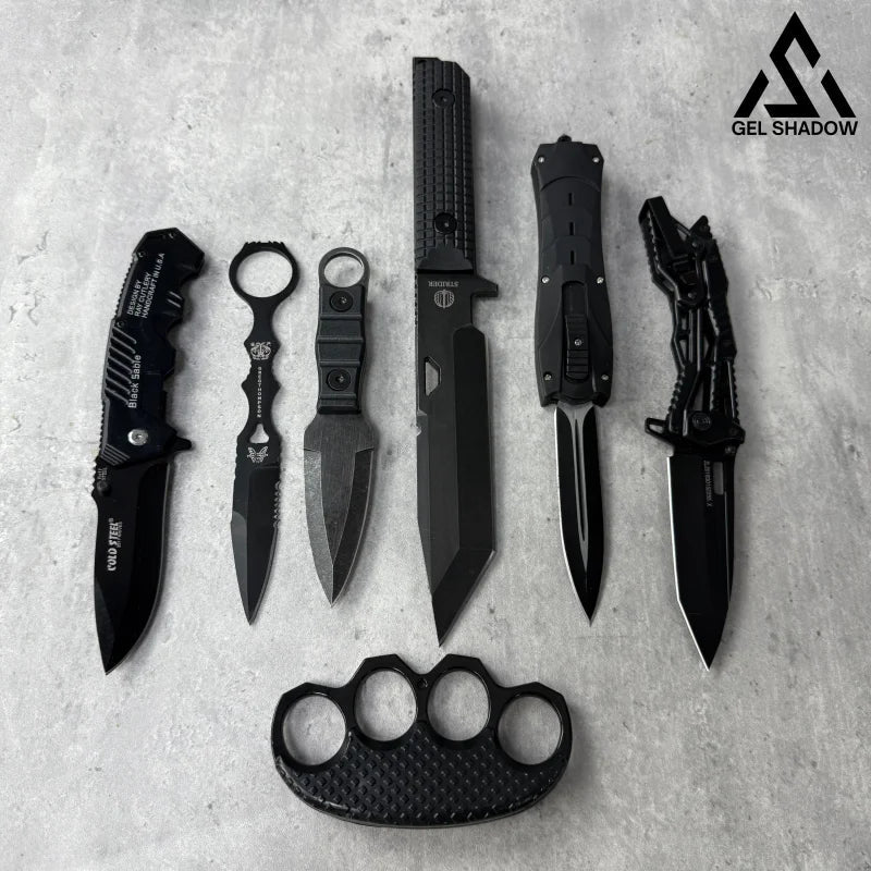 Premier Tactical Black Knifes Box Set 7pcs 7 pcs Knife - Tophatter Daily Deals