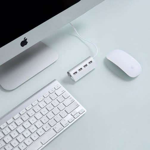 Premium 4 Port Aluminum USB Hub with 11-Inch Shielded Cable USB Hubs & Docking Stations - Tophatter Daily Deals