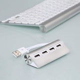 Premium 4 Port Aluminum USB Hub with 11-Inch Shielded Cable USB Hubs & Docking Stations - Tophatter Daily Deals