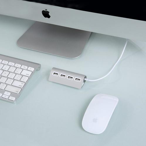 Premium 4 Port Aluminum USB Hub with 11-Inch Shielded Cable USB Hub - Tophatter Daily Deals