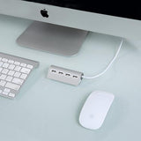 Premium 4 Port Aluminum USB Hub with 11-Inch Shielded Cable USB Hub - Tophatter Daily Deals