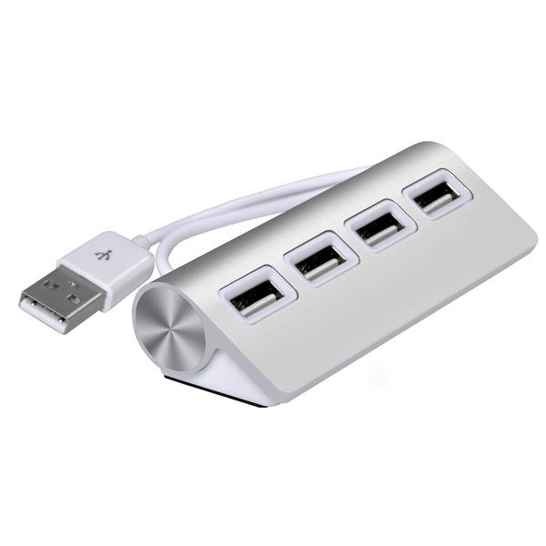 Premium 4 Port Aluminum USB Hub with 11-Inch Shielded Cable USB Hub - Tophatter Daily Deals