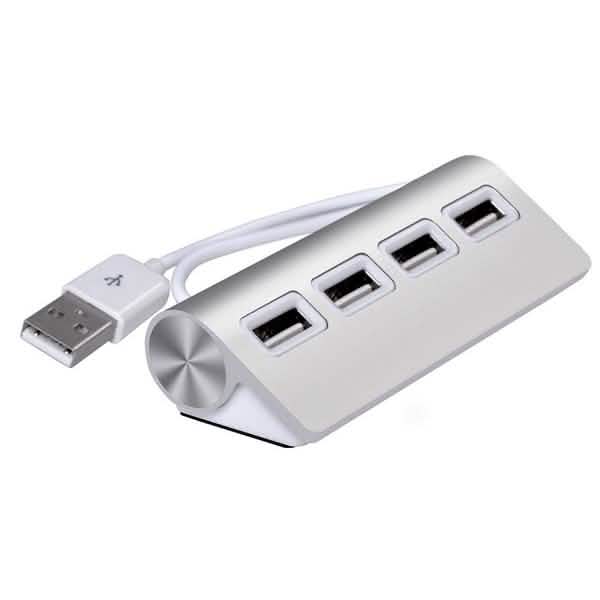 Premium 4 Port Aluminum USB Hub with 11-Inch Shielded Cable USB Hubs & Docking Stations - Tophatter Daily Deals