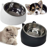 Premium Stainless Steel Cat & Dog Bowls - Non Slip Base for Food & Water Black White Pet Supplies - Tophatter Daily Deals