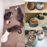 Premium Stainless Steel Cat & Dog Bowls - Non Slip Base for Food & Water Pet Supplies - Tophatter Daily Deals