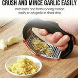 Premium Stainless Steel Garlic Rocker Press - Compact, Durable, and Rust-Resistant Kitchen Gadget Kitchen Tools & Gadgets - Tophatter Daily Deals