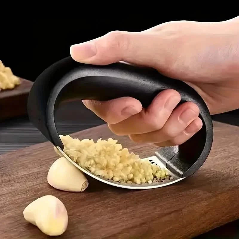 Premium Stainless Steel Garlic Rocker Press - Compact, Durable, and Rust-Resistant Kitchen Gadget Kitchen Tools & Gadgets - Tophatter Daily Deals