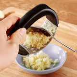 Premium Stainless Steel Garlic Rocker Press - Compact, Durable, and Rust-Resistant Kitchen Gadget Kitchen Tools & Gadgets - Tophatter Daily Deals