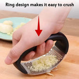 Premium Stainless Steel Garlic Rocker Press - Compact, Durable, and Rust-Resistant Kitchen Gadget Kitchen Tools & Gadgets - Tophatter Daily Deals