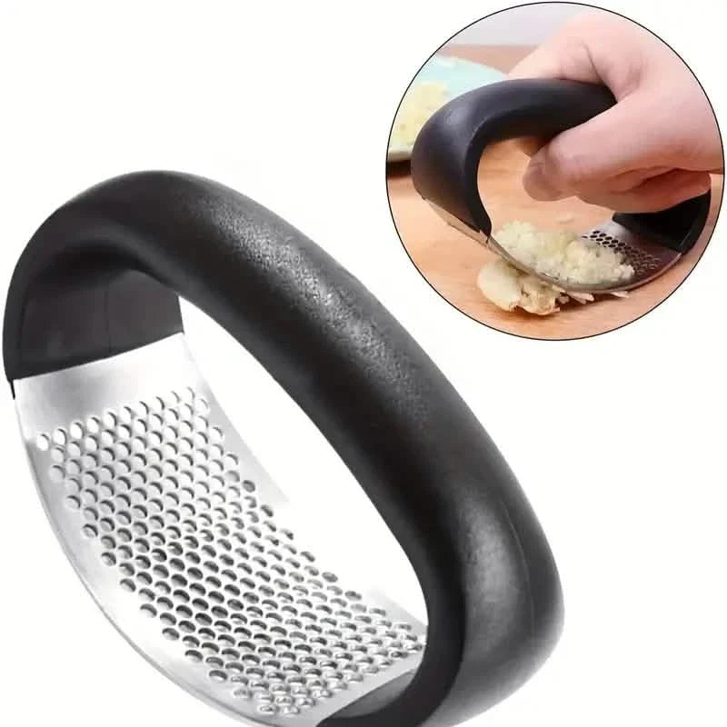 Premium Stainless Steel Garlic Rocker Press - Compact, Durable, and Rust-Resistant Kitchen Gadget Kitchen Tools & Gadgets - Tophatter Daily Deals
