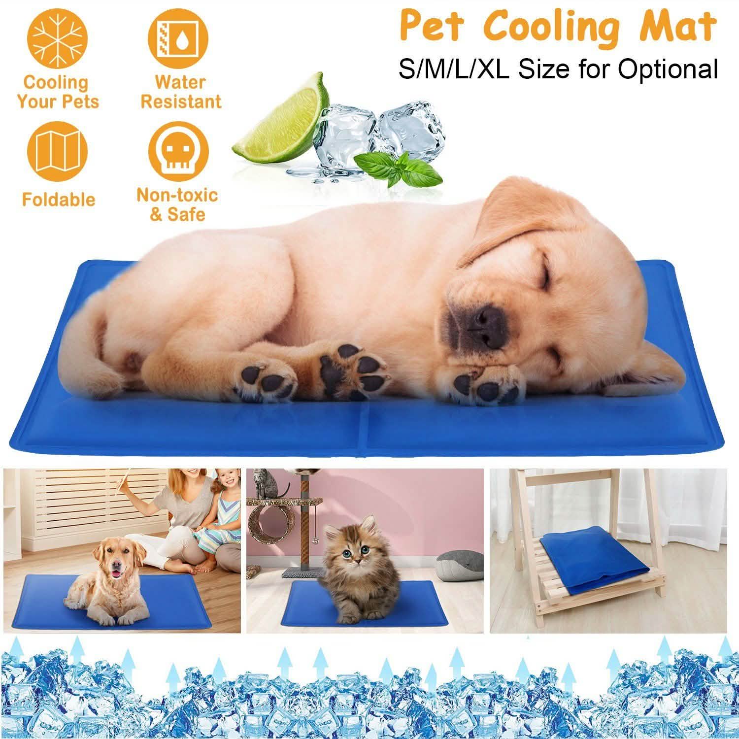 Pressure Activated Pet Gel Self Cooling Mat Pad Pet Supplies - Tophatter Daily Deals