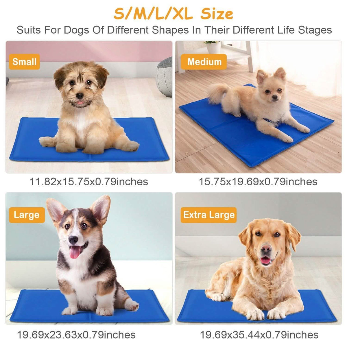 Pressure Activated Pet Gel Self Cooling Mat Pad Pet Supplies - Tophatter Daily Deals