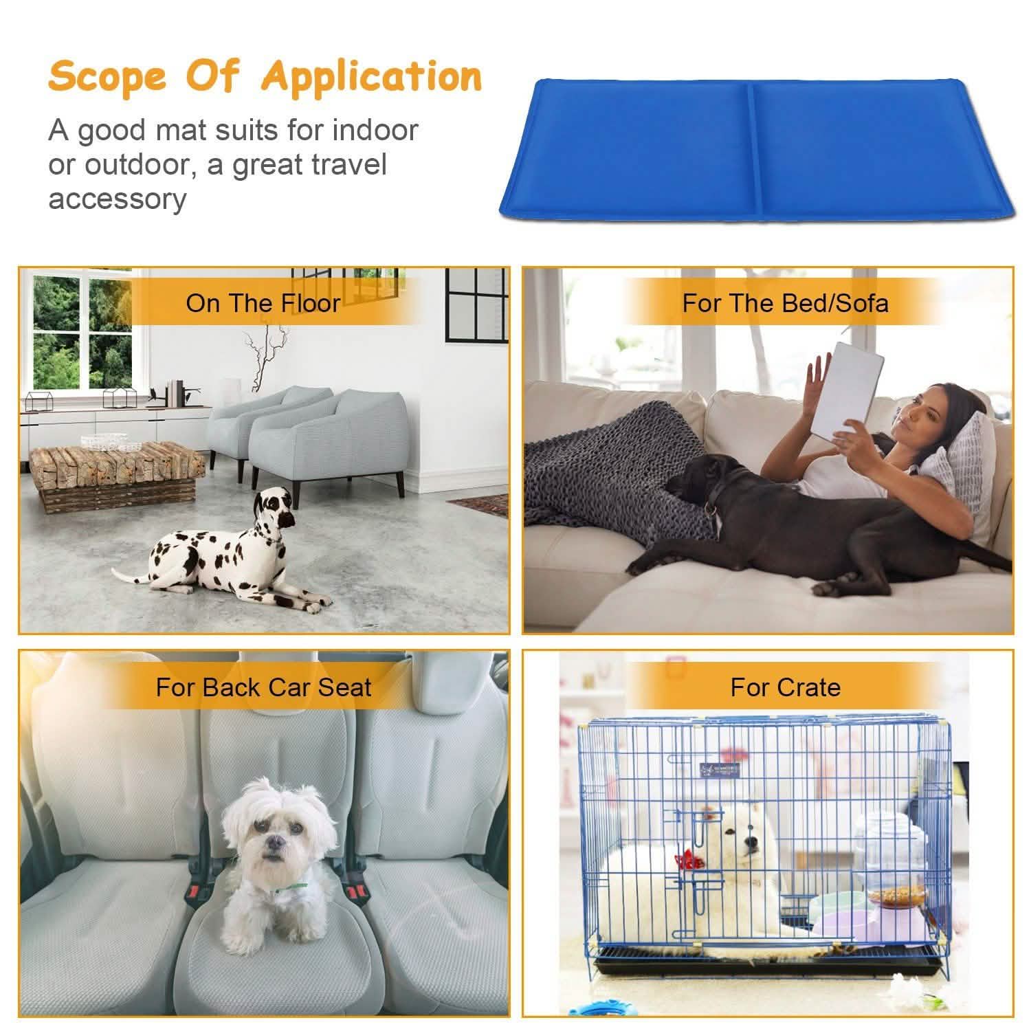 Pressure Activated Pet Gel Self Cooling Mat Pad Pet Supplies - Tophatter Daily Deals