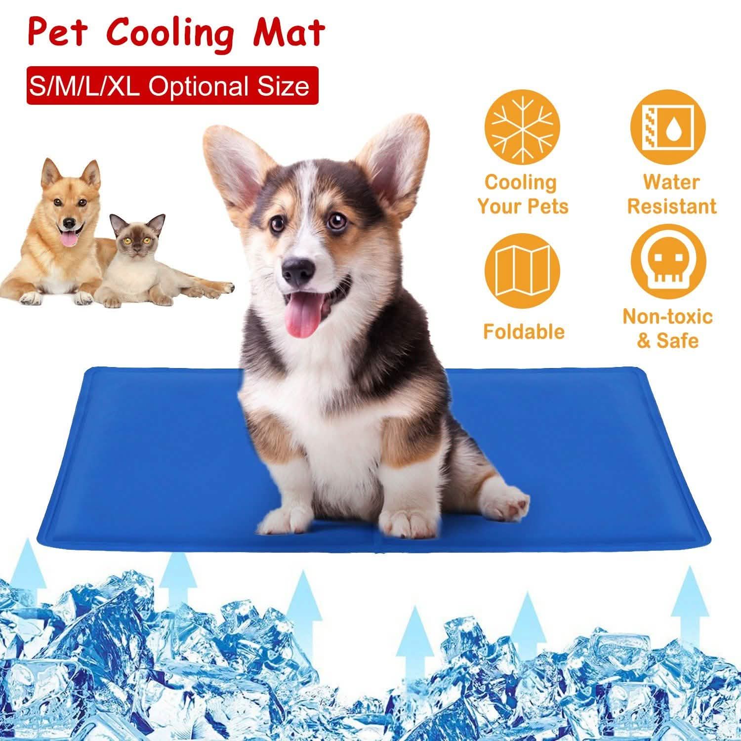 Pressure Activated Pet Gel Self Cooling Mat Pad Pet Supplies - Tophatter Daily Deals