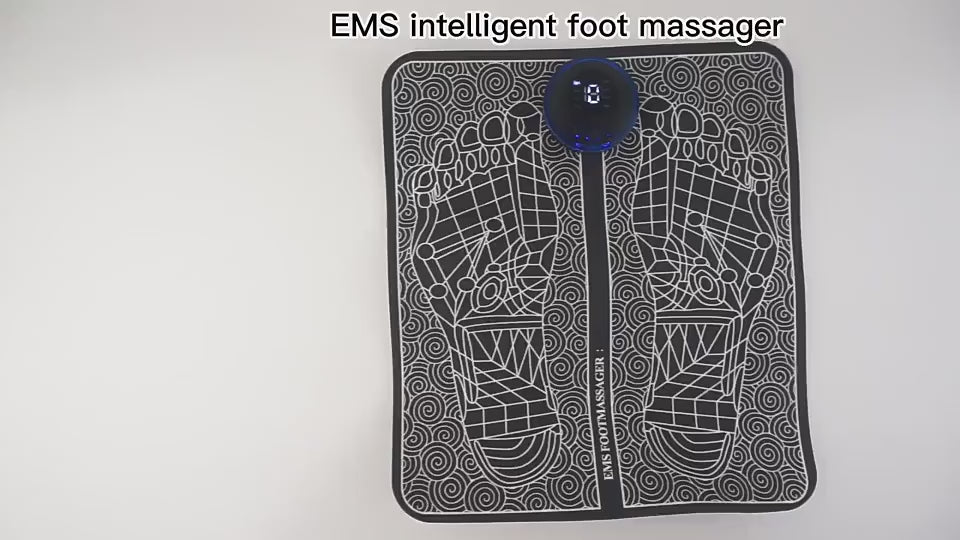 EMS Foot Massager Mat -Foot Massager Pad for Pain Plantar Relief, Muscle Relaxation, Foldable Legs & Feet Massager Pad with 8 Modes, 19 Levels