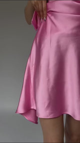 Lilith Satin Dress, Pink Satin Dresses, Pink Satin & Silky Dresses