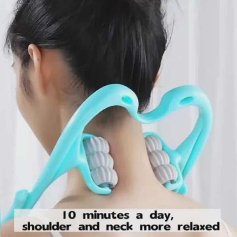 The 6-wheel Neck Massager is a plastic pressure point therapy neck massage tool that can help to relieve pain and tension in the neck, shoulders, and upper back. It is easy to use and can be applied to any area of the body that is experiencing pain or tension. The massager has six wheels that rotate independently, providing a deep tissue massage that targets pressure points. The neck massager is also great for relieving stress, tension headaches, and migraines. Tophatter Online Shopping Website