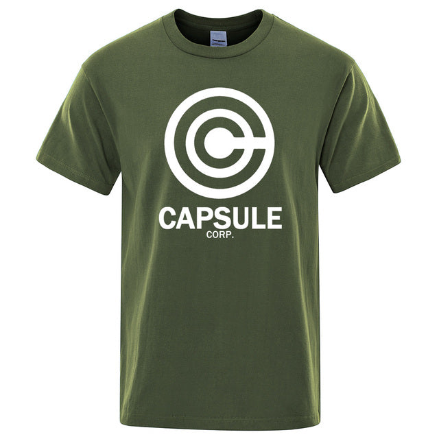 Print Capsule Corp T Shirt Army Green Tee - Tophatter Daily Deals