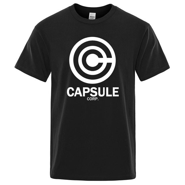 Print Capsule Corp T Shirt Black Tee - Tophatter Daily Deals