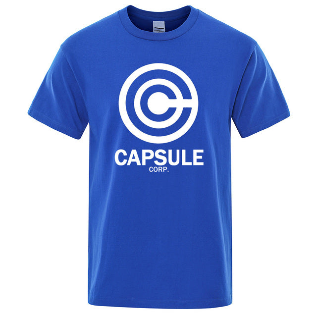 Print Capsule Corp T Shirt Blue Tee - Tophatter Daily Deals
