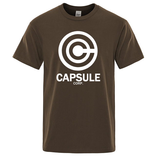 Print Capsule Corp T Shirt Brown Tee - Tophatter Daily Deals