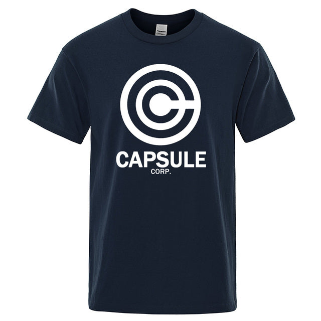 Print Capsule Corp T Shirt Dark blue Tee - Tophatter Daily Deals