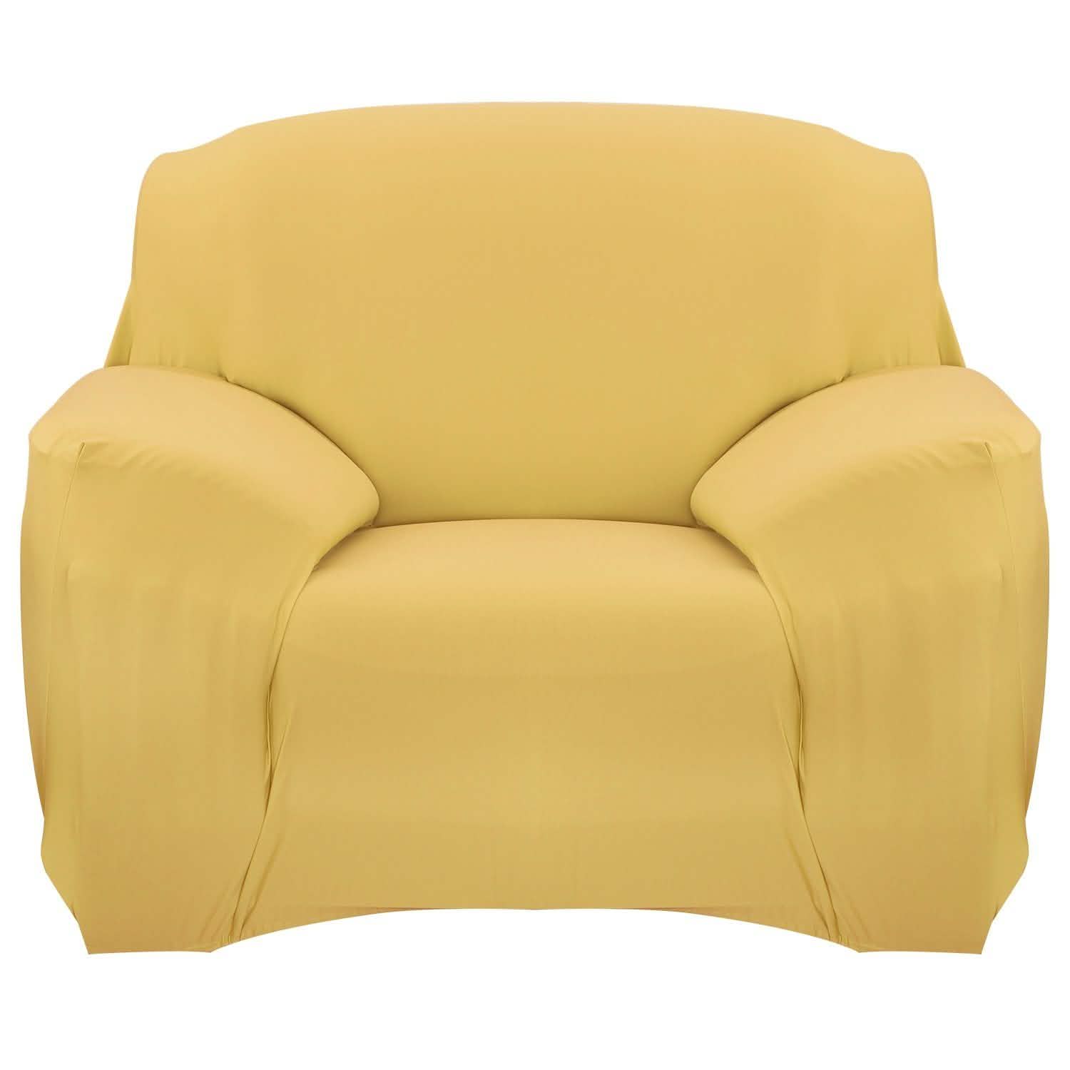 Printed Stretch Sofa Cover Chair Yellow Furniture & Decor - Tophatter Daily Deals