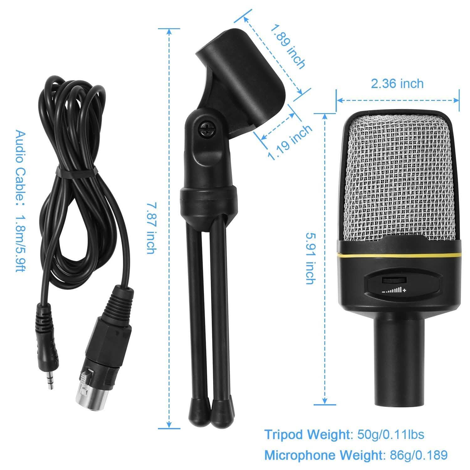 Pro Condenser Microphone with Tripod Audio Accessories - Tophatter Daily Deals