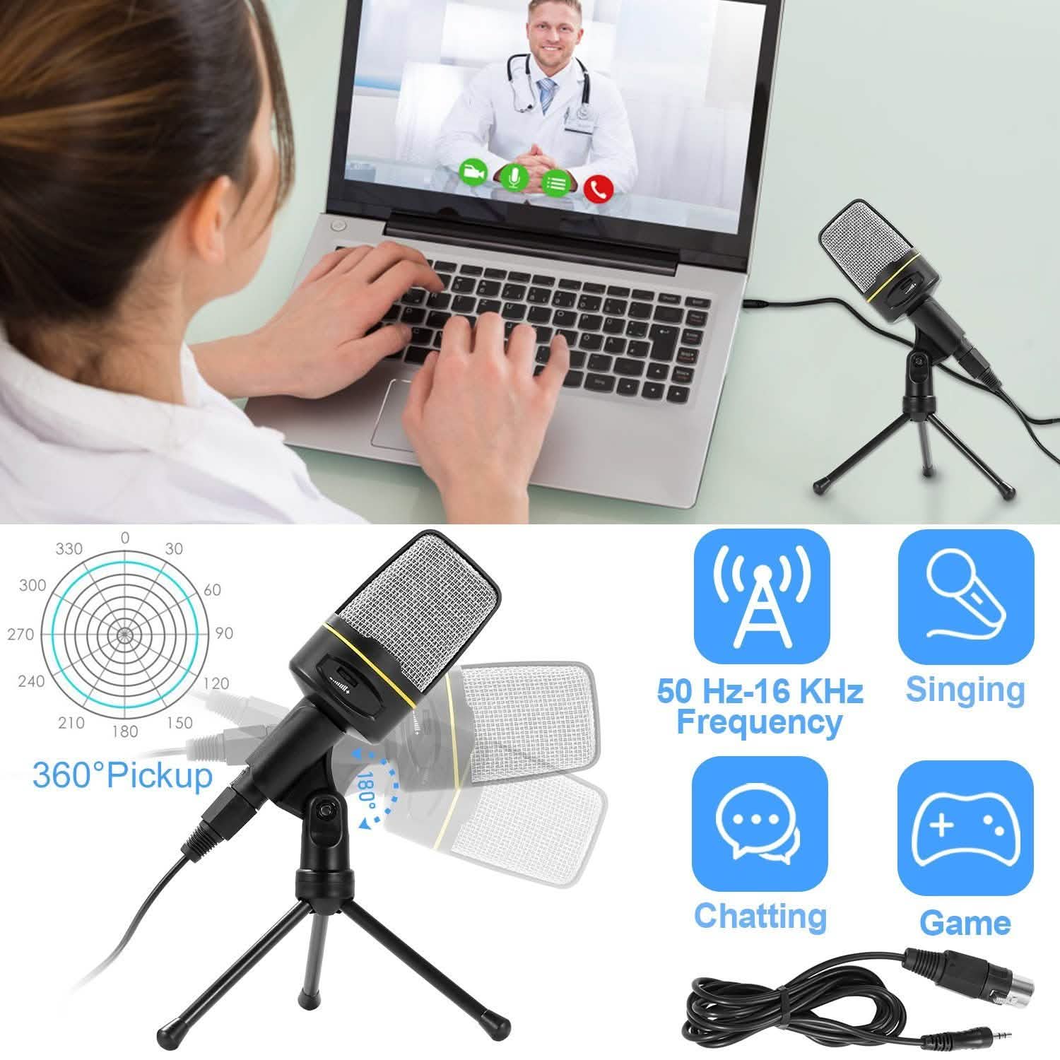 Pro Condenser Microphone with Tripod Audio Accessories - Tophatter Daily Deals