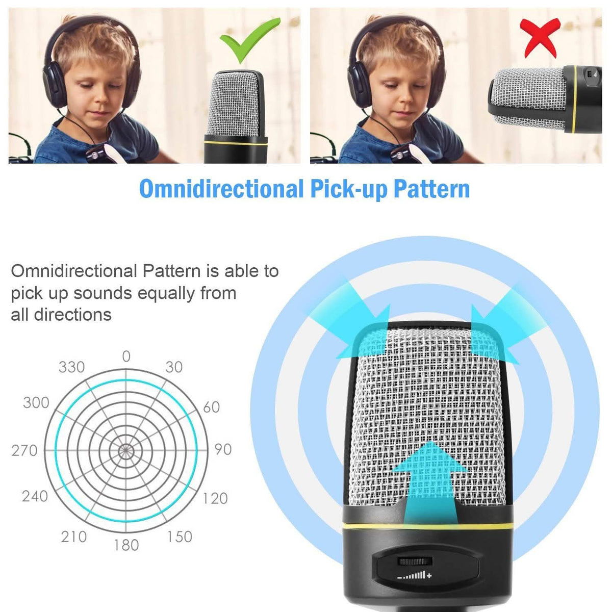 Pro Condenser Microphone with Tripod Audio Accessories - Tophatter Daily Deals