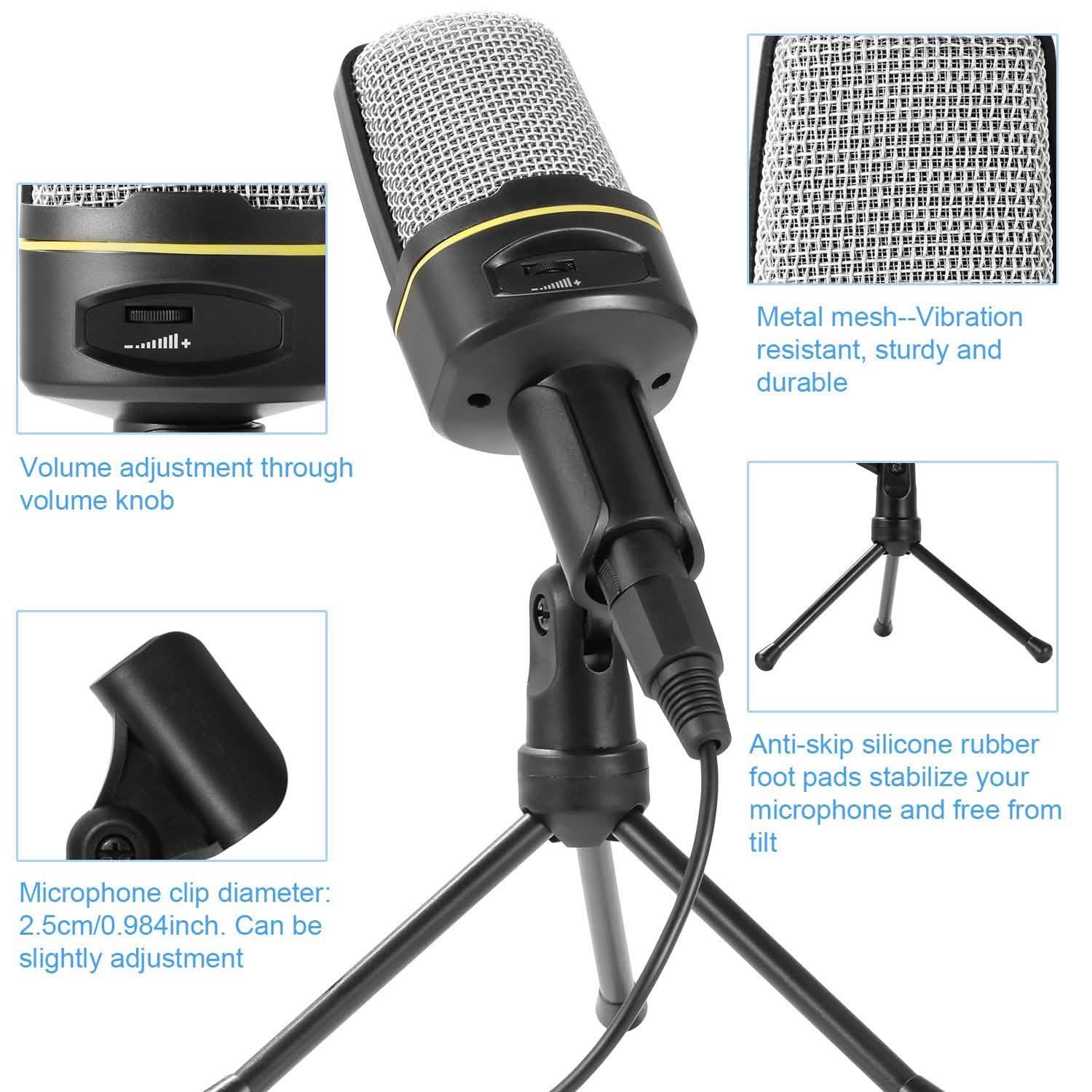 Pro Condenser Microphone with Tripod Audio Accessories - Tophatter Daily Deals