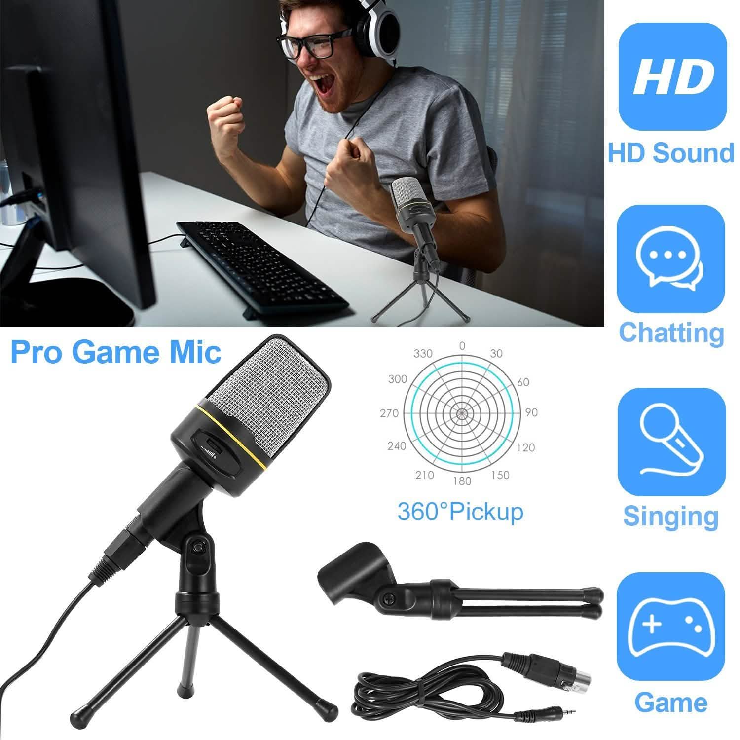 Pro Condenser Microphone with Tripod Audio Accessories - Tophatter Daily Deals