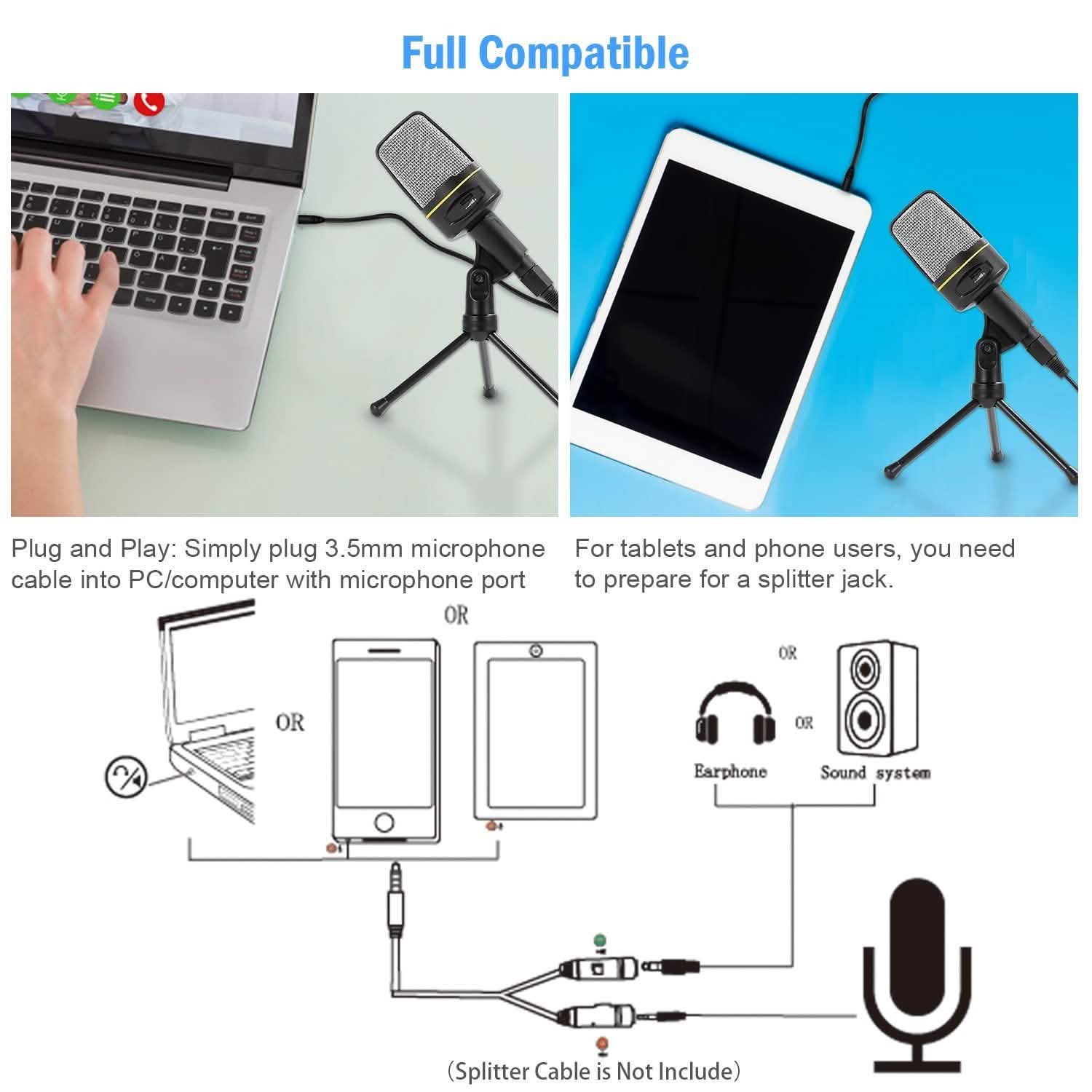 Pro Condenser Microphone with Tripod Audio Accessories - Tophatter Daily Deals