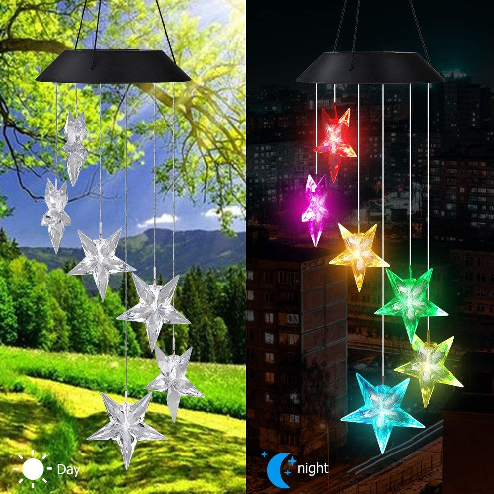 LED Color-Changing Solar Power Ball Wind Chime Outdoor Lighting - Tophatter Daily Deals