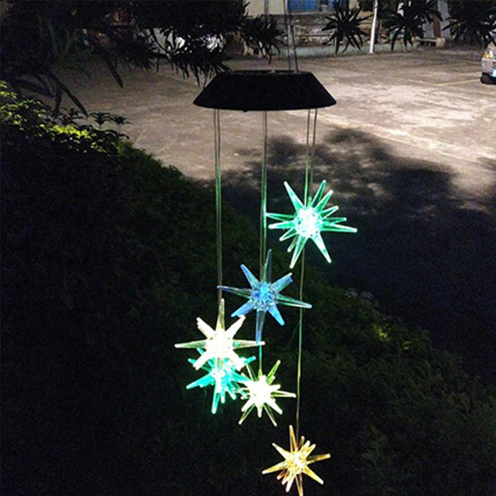 LED Color-Changing Solar Power Ball Wind Chime Outdoor Lighting - Tophatter Daily Deals