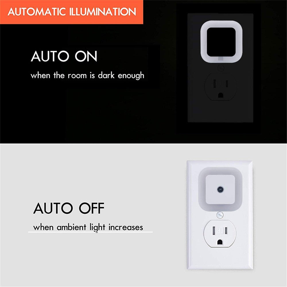 Hakol LED Night Light Lamp with Smart Sensor Dusk to Dawn Sensor, Daylight White, 0.5W Plug-in, 6-Pack Indoor Lighting - Tophatter Daily Deals