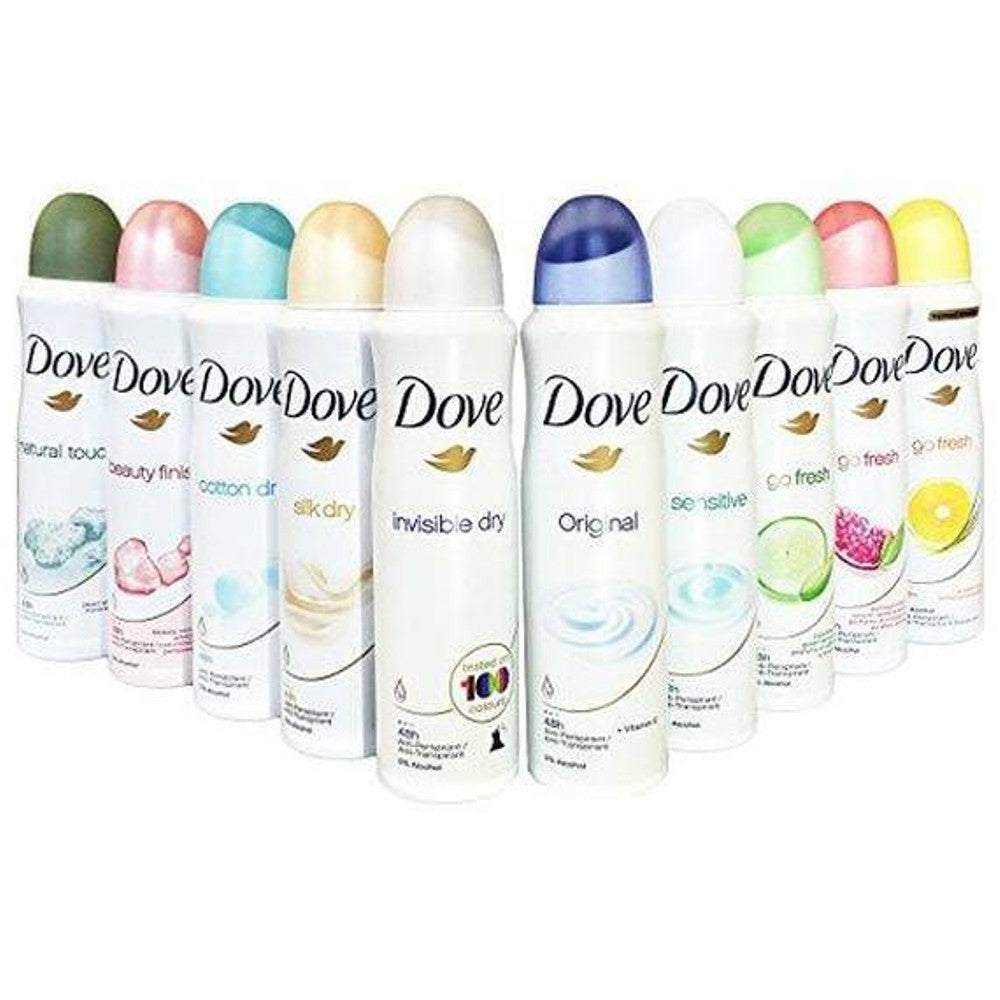 10-Pack Dove Antiperspirant Spray Deodorant For Women 150 ml Beauty & Personal Care - Tophatter Daily Deals