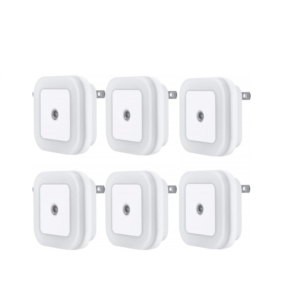 Hakol LED Night Light Lamp with Smart Sensor Dusk to Dawn Sensor, Daylight White, 0.5W Plug-in, 6-Pack Indoor Lighting - Tophatter Daily Deals