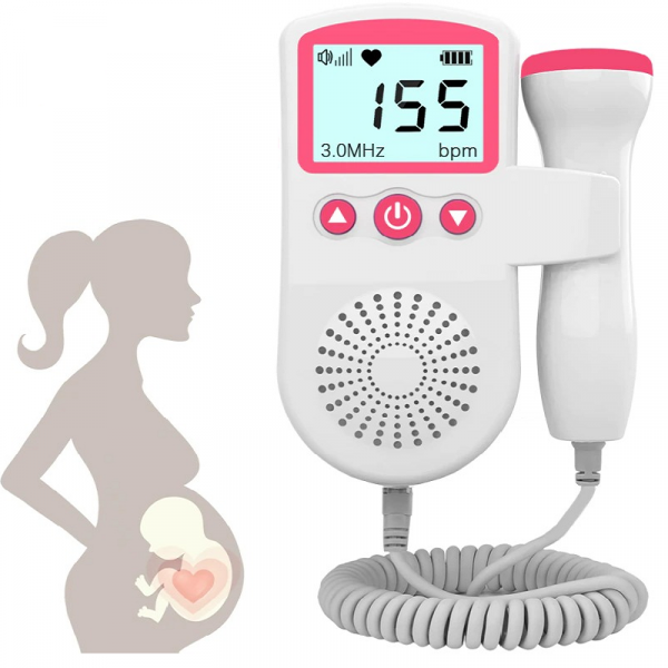 Fetal Doppler Home Pregnancy Monitor Backlit LCD Speaker Red - Tophatter Daily Deals