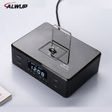 ALWUP Bluetooth Speakers Support Alarm Clock NFC FM Radio Type-C Micro Charger Dock Phone Station Speaker for iPhone 6 7 8 Plus - Tophatter Daily Deals
