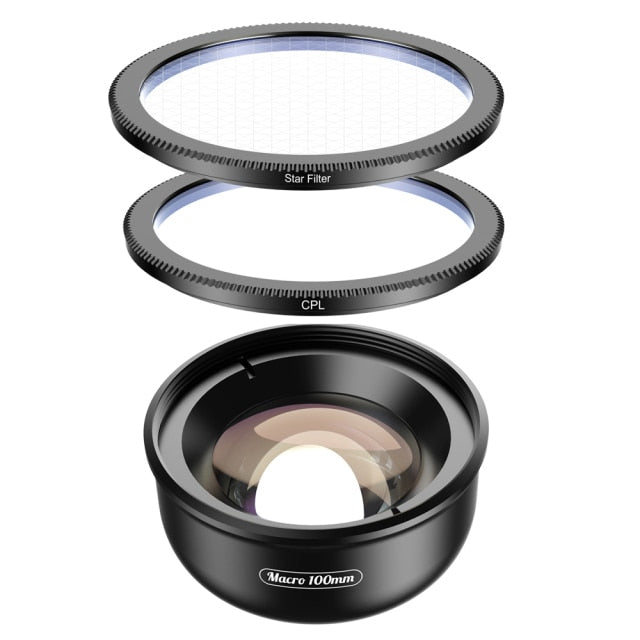 APEXEL camera phone lens 100mm macro lens 4K HD super macro lenses+CPL+star filter for iPhonex xs max Samsung s9 all smartphone China macro cpl starfilter - Tophatter Daily Deals
