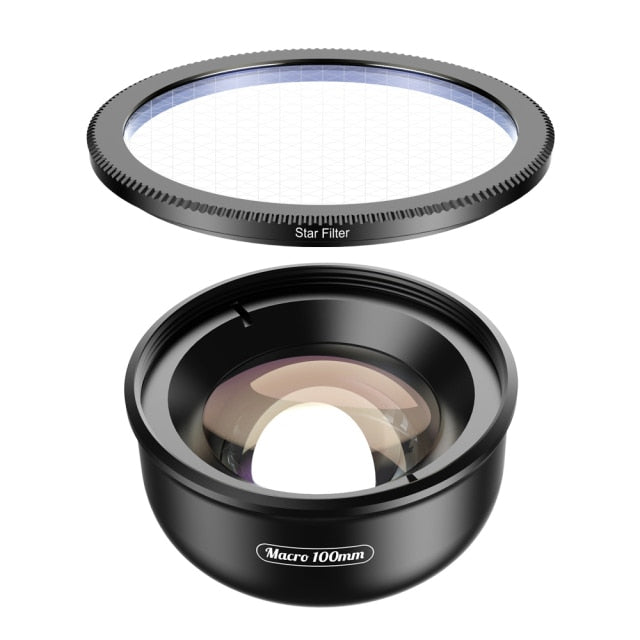 APEXEL camera phone lens 100mm macro lens 4K HD super macro lenses+CPL+star filter for iPhonex xs max Samsung s9 all smartphone China macrolens starfilter - Tophatter Daily Deals